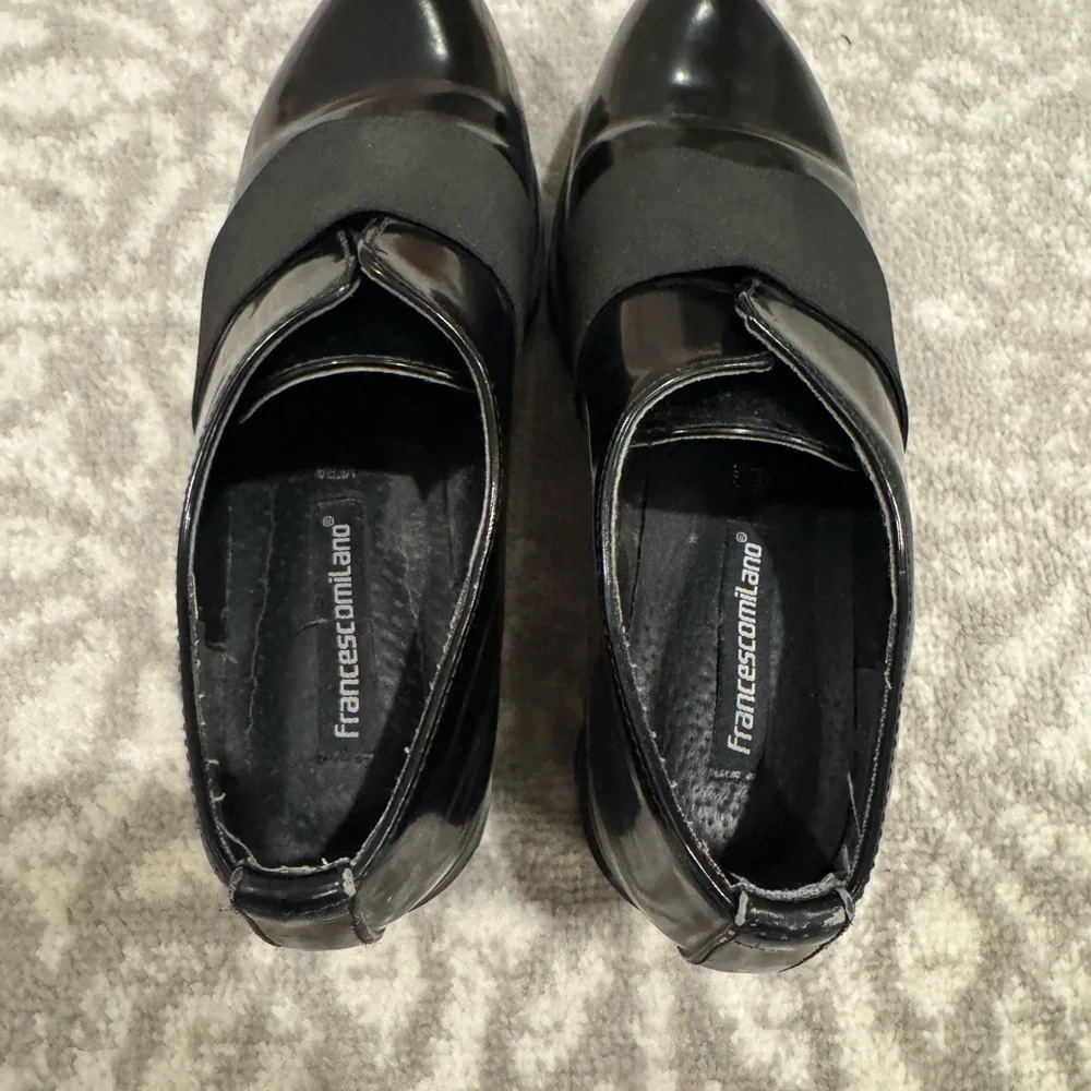 Francescomilano Vera Pelle Womens Shoes Patent Leather Size 39 Black Slip On